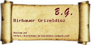 Birbauer Grizeldisz névjegykártya